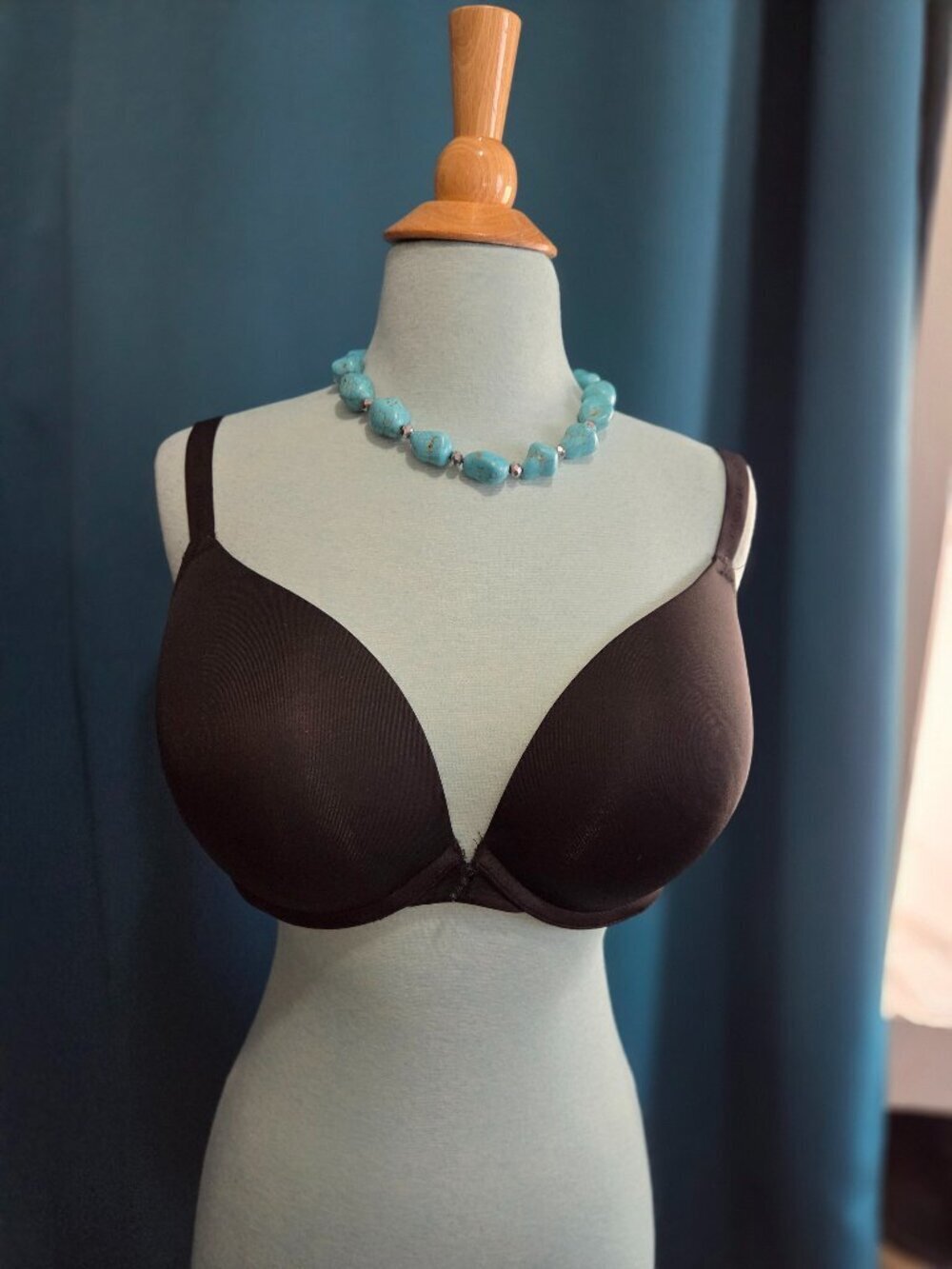 Cacique Black Smooth T-Shirt Plunge Push Up Bra 38DDD